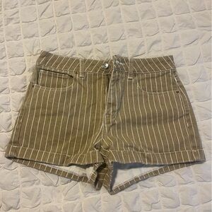 PacSun Brown Striped Jean Shorts